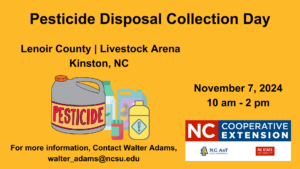 Cover photo for Pesticide Disposal Collection Day | Lenoir County